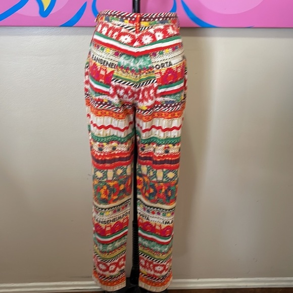 Moschino Green Yellow High Waist Italian Flag Pants - Picture 7 of 13